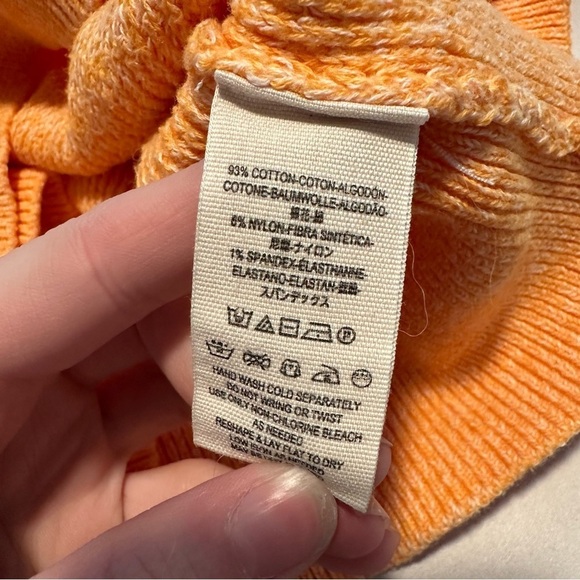 Free People Too Good Ribbed Trim knit Pullover Sweater in Orange Zest - Picture 9 of 11